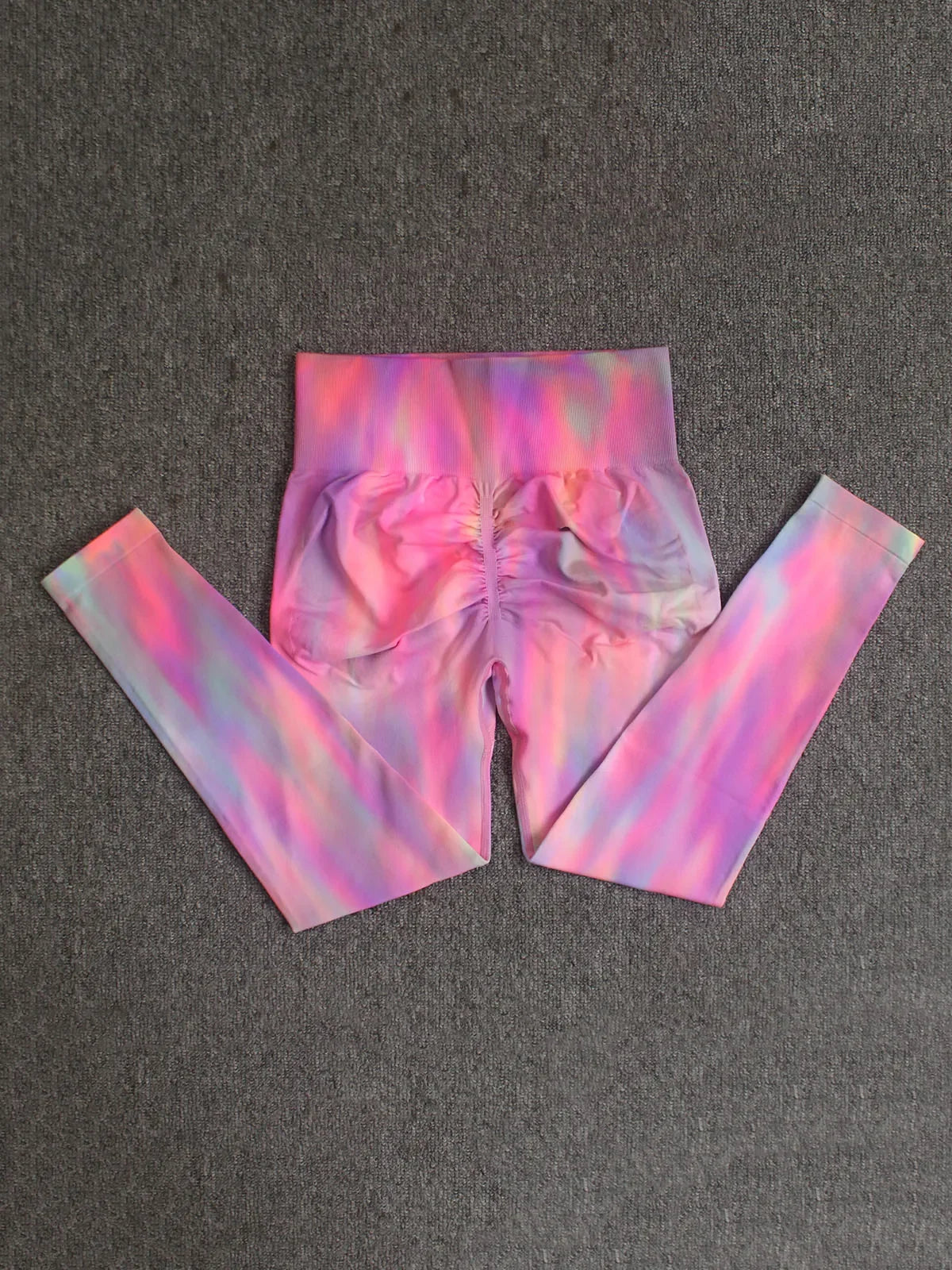 Seamless Push Up Scrunch Sport Leggings For Women Tummy Control Butt Lift Yoga Fitness Tights Gym Workout Pants Aurora Gradient