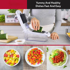 Vegetable Chopper - Food Chopper - Spiral Cutter - Vegetable Chopper with Container - Kitchen Gadgets Home Essential Accessories