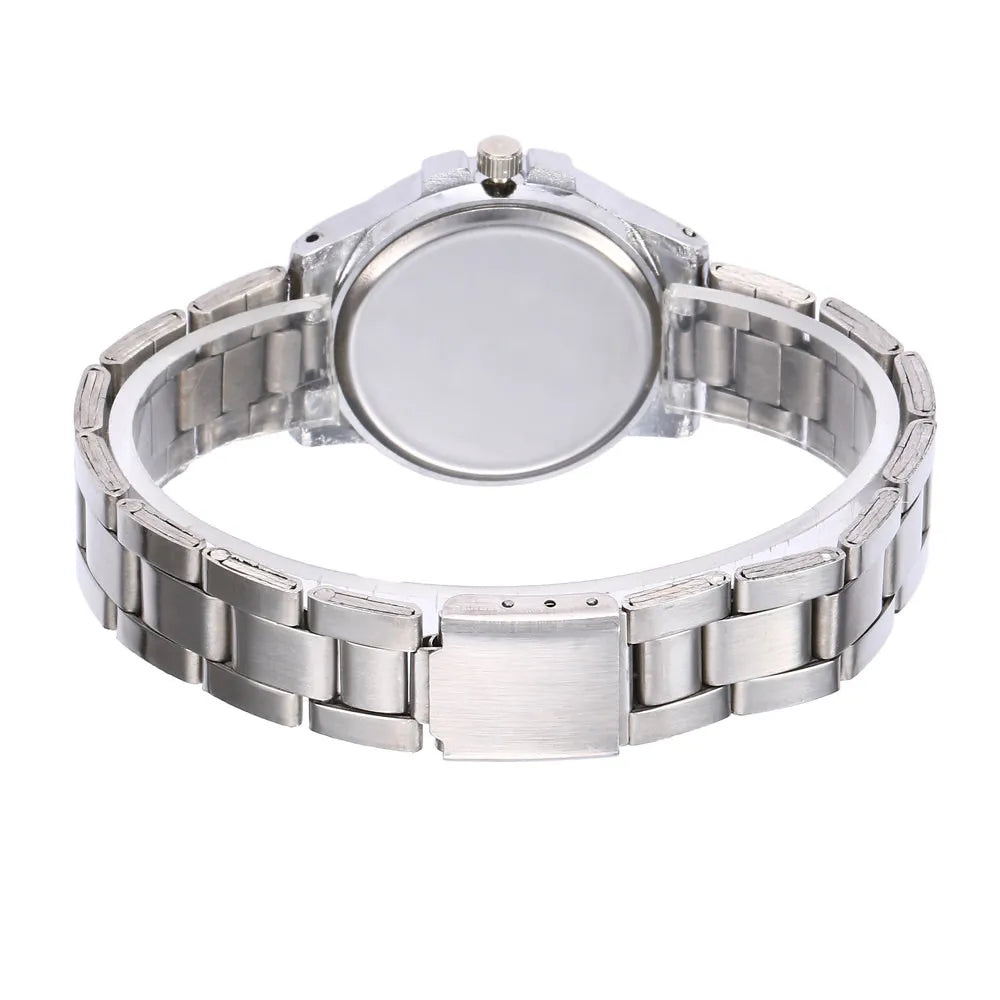 Trendy Unisex Watch New Arrival Quartz Movement Couple Watch Valentine Gift Metal Band Lightweight Stylish Durable Wristwatch