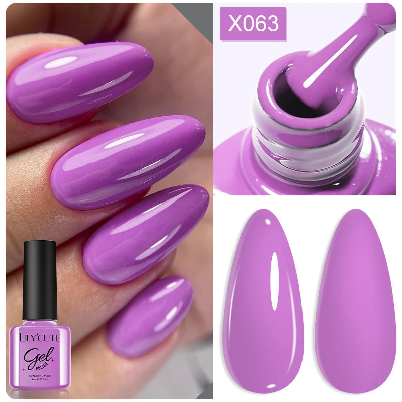 LILYCUTE 7ml Fruit Grape Purple Cat Magnetic Gel Nail Polish Vernis Semi Permanent Soak Off Colorful Gel Polish Nails Supplies