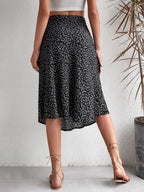 2023 Summer New European and American Floral Half Skirt  Cross border Foreign Trade Split A-line Wrap Hip Mid Waist Long S