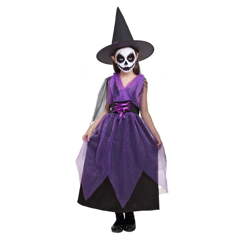 Halloween Costume Girls Witch Ghost Bride Vampire Cosplay Dress Kids Carnival Party Clothes Little Red Riding Hood Dresses Up