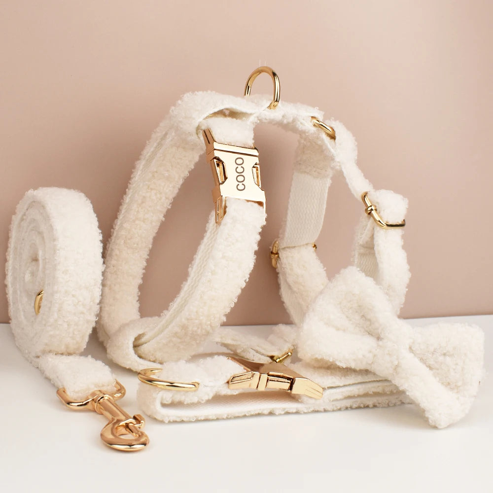 Pet Dog Wedding Handmade Knitted Necklace Pet Dog Supplies Woven Accessories Autumn Winter Christmas Set Teddy 04