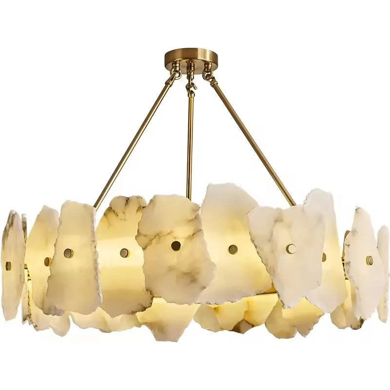 Modern Real Natural Marble Dining Room Decor Light Fixture LED Hanging Lamp Lustre Chandelier Luxury Home Decor Living Room