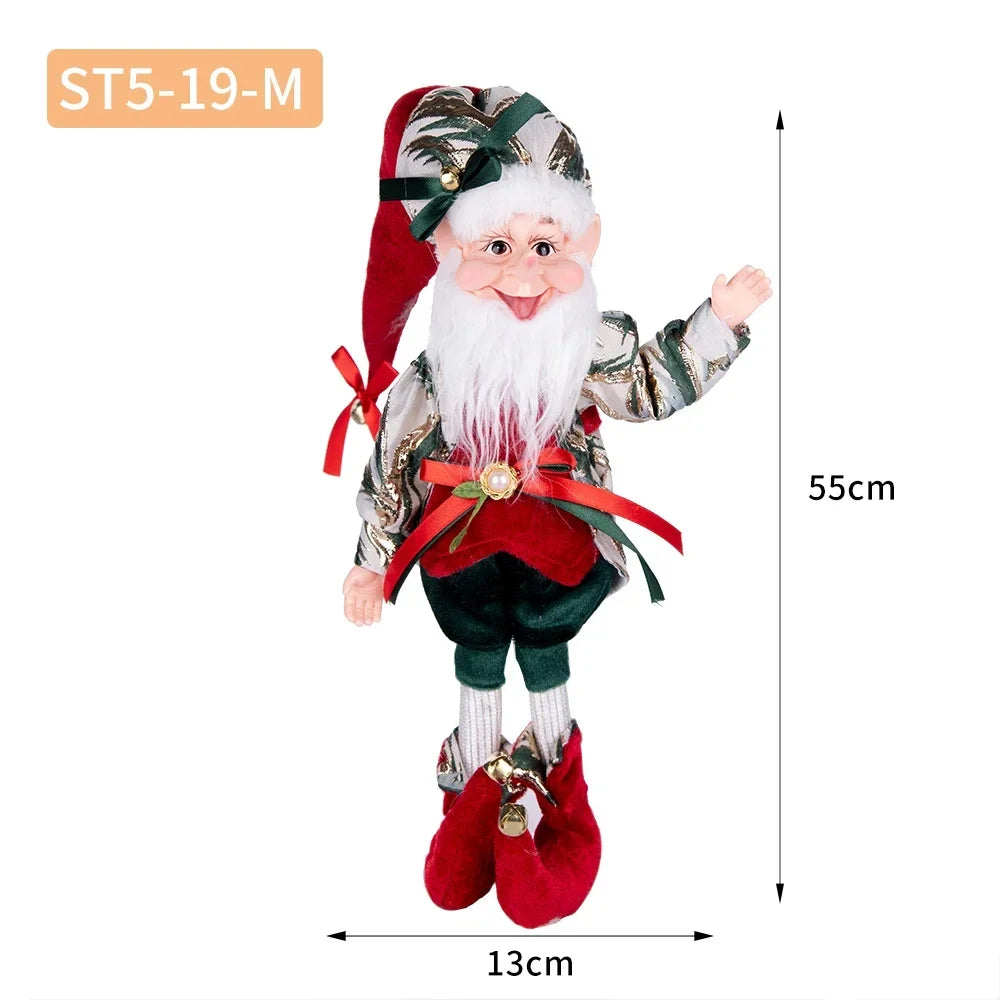 Christmas Decoration Santa Claus Statue Standing Elf Doll Decoration Christmas Tree Pendant Home Merry Christmas New Year Gift