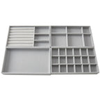 New Jewelry Organizer Velvet Jewelry Storage Tray Display Ring Bracelet Necklace Storage Box Showcase Drawer Organizer Trays