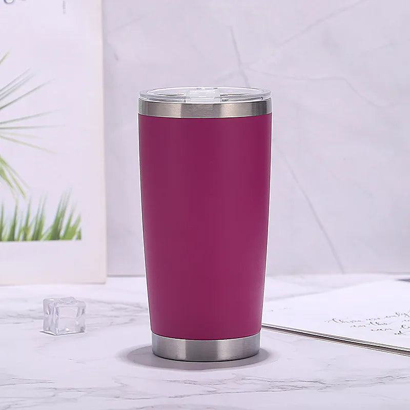 20oz Tumbler with Lid , Stainless Steel Vacuum Insulated Coffee Tumbler Cup, Double Wall Powder Coated Travel Mug