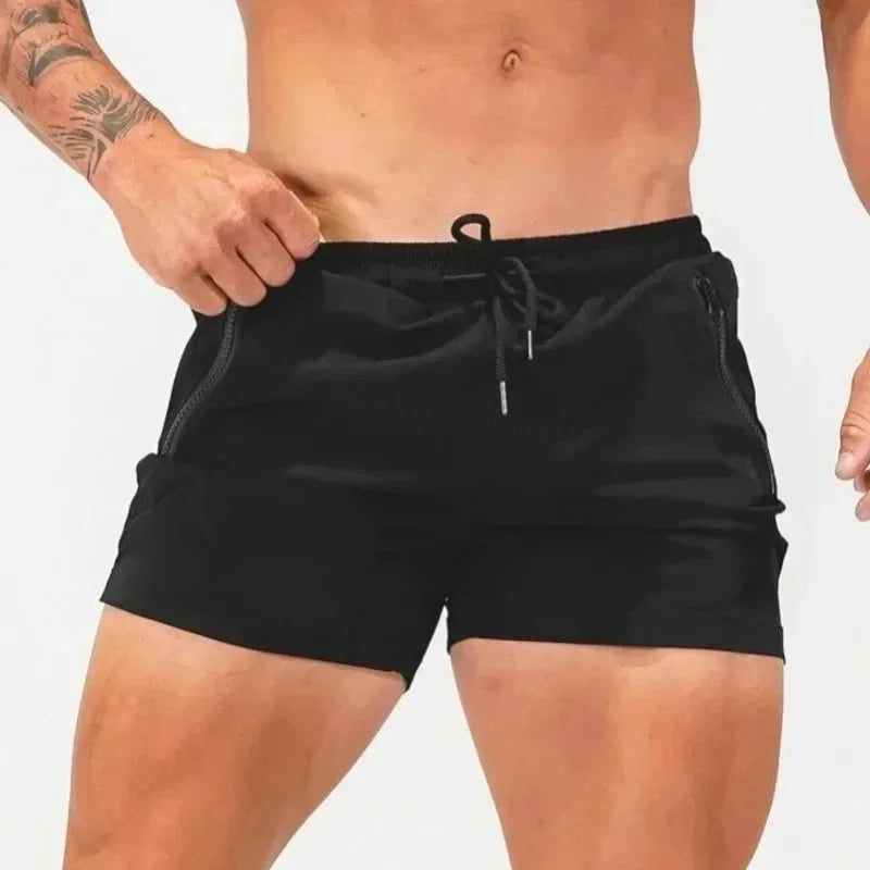 2026 Summer Fitness Training Jogging Short Pants Male Beach pants men zipper pocket Sports Shorts Men Gym Workout Running Shorts