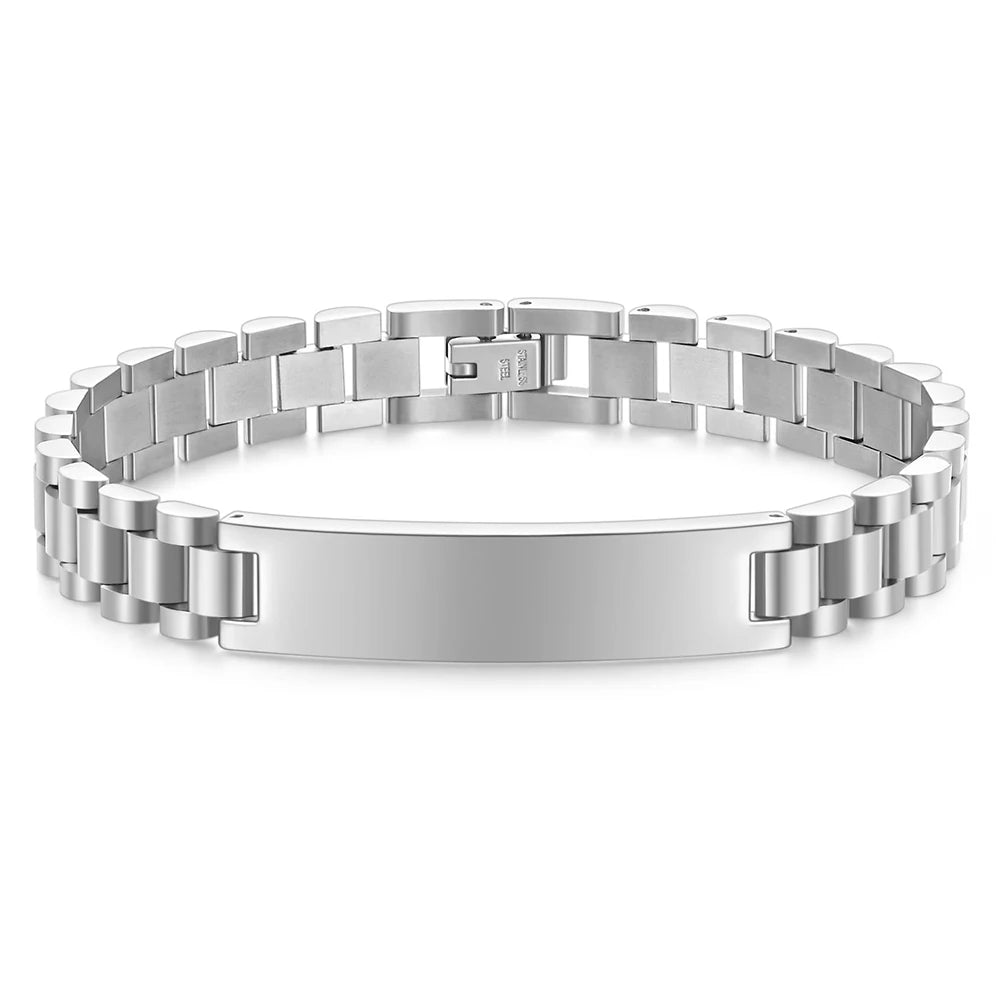 New Fashion Watch Chain 10mm Smooth Titanium Steel Bracelet for Men Customizable Personalized  Male Gentleman Business Gift