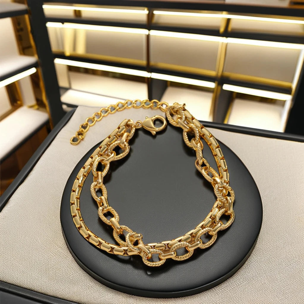 Classic Trendy Stainless Steel Bracelets Set for Women Fashion Jewelry for Party Recommended Gift for Women