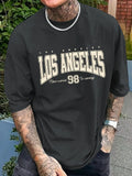 Fashionable new men's summer Los Angeles printed breathable round neck T-shirt outdoor casual versatile top
