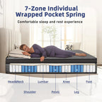 ENSHUI 12/14 Inch Hybrid Mattress Twin Full Queen King – Bed In A Box With Gel Memory Foam And Pocket Springs For Pressure Relief, Cool Breathable Sleep And Edge Support – Medium Firm, Durable, Fiberglass-Free And Odorles