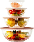 Glass Mixing Bowls with Lids Set of 4, BPA Free & Dishwasher Safe, 0.2/0.5/1.1/2.1 Qt