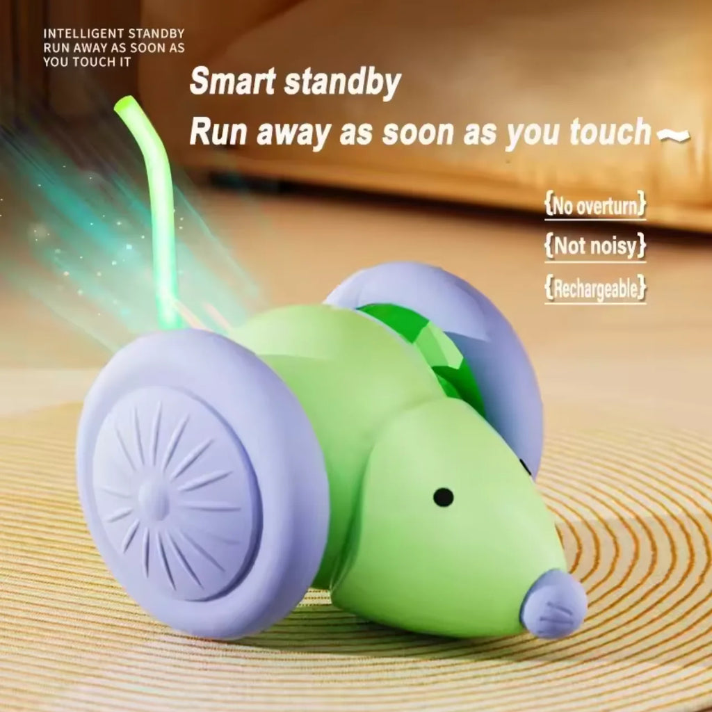 Interactive Cat Toy Electric Mouse Car Automatic Teaser kitten Pet Toys Rechargeable Intelligent Obstacle Avoidance Cat Car Toy