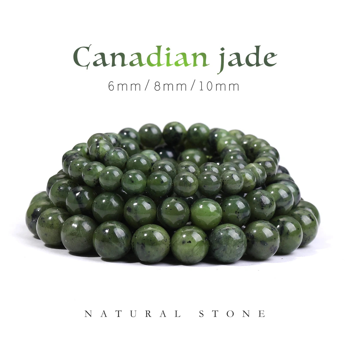 SHIJIWLS Natural Stone Canada Jade Diy Beads For Making Jewelry, Bracelets, Necklaces, Earrings Loose Beads 6/8/10mm Wholesale