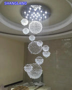 Crystal Ball Led Ceiling Chandelier Modern Pendant Lights Design Large Suspension Luminaire Luxury Hanging Lamp For Living Room
