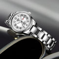 Ladies Fashion Ultra-thin Steel Band Dual Calendar Luminous Waterproof Digital Scale Watch Quartz Watch for Women Gift Clock