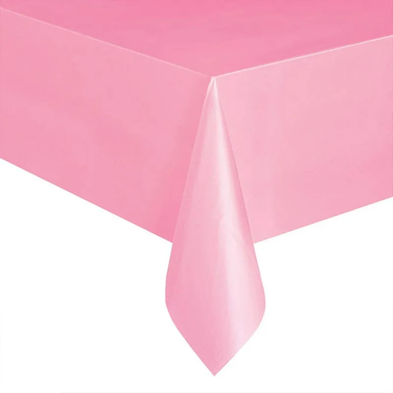 1pcs Disposable Plastic Rectangle Table Cloth Wipe Clean Party Red White Black Tablecloth Covers for Birthday Wedding Christmas