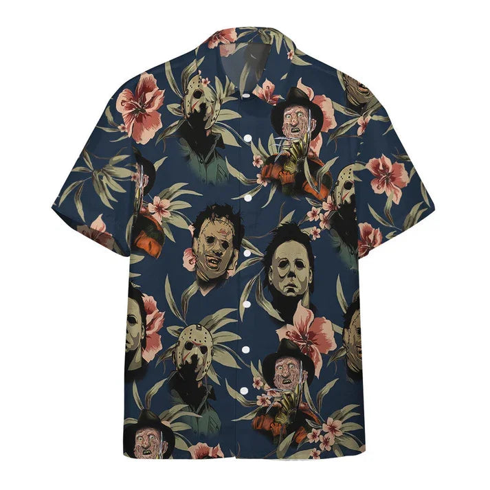 New Halloween Series 3D Printed Casual Pumpkin Short Sleeved Shirt for Men Beach Wear Summer Clothing