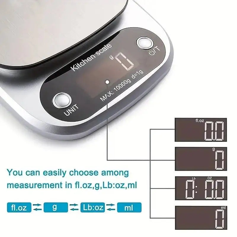 10kg/1g Digital Kitchen Scale High Precision LCD Electronic Food Scale Jewelry Coffee Baking Portable High-quality Kitchen Tools