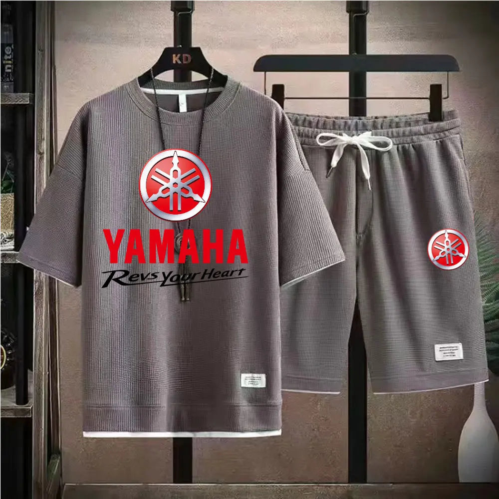2026 Yamaha Racing Men's Sport Clothing Set Spring/Summer Short Sleeve T-Shirt & Sports Shorts Running Men's Athletic Wear