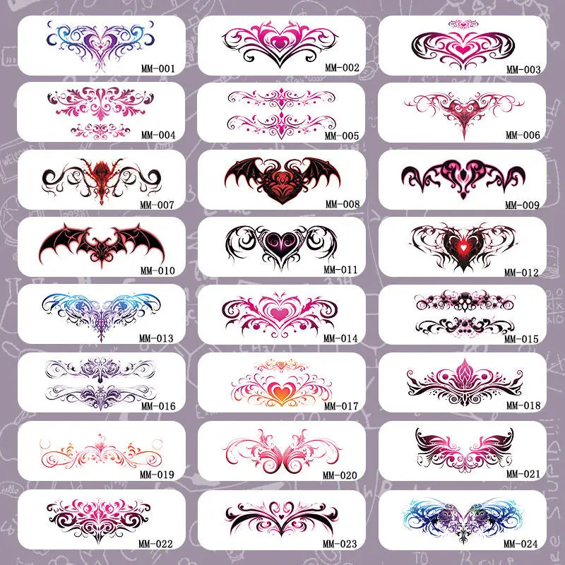 Pink Succubus Totem Tattoo Stickers for Woman Art Temporary Tattoos Set Waterproof Sexy Abdomen Lasting Fake Tattoo Cover Scars