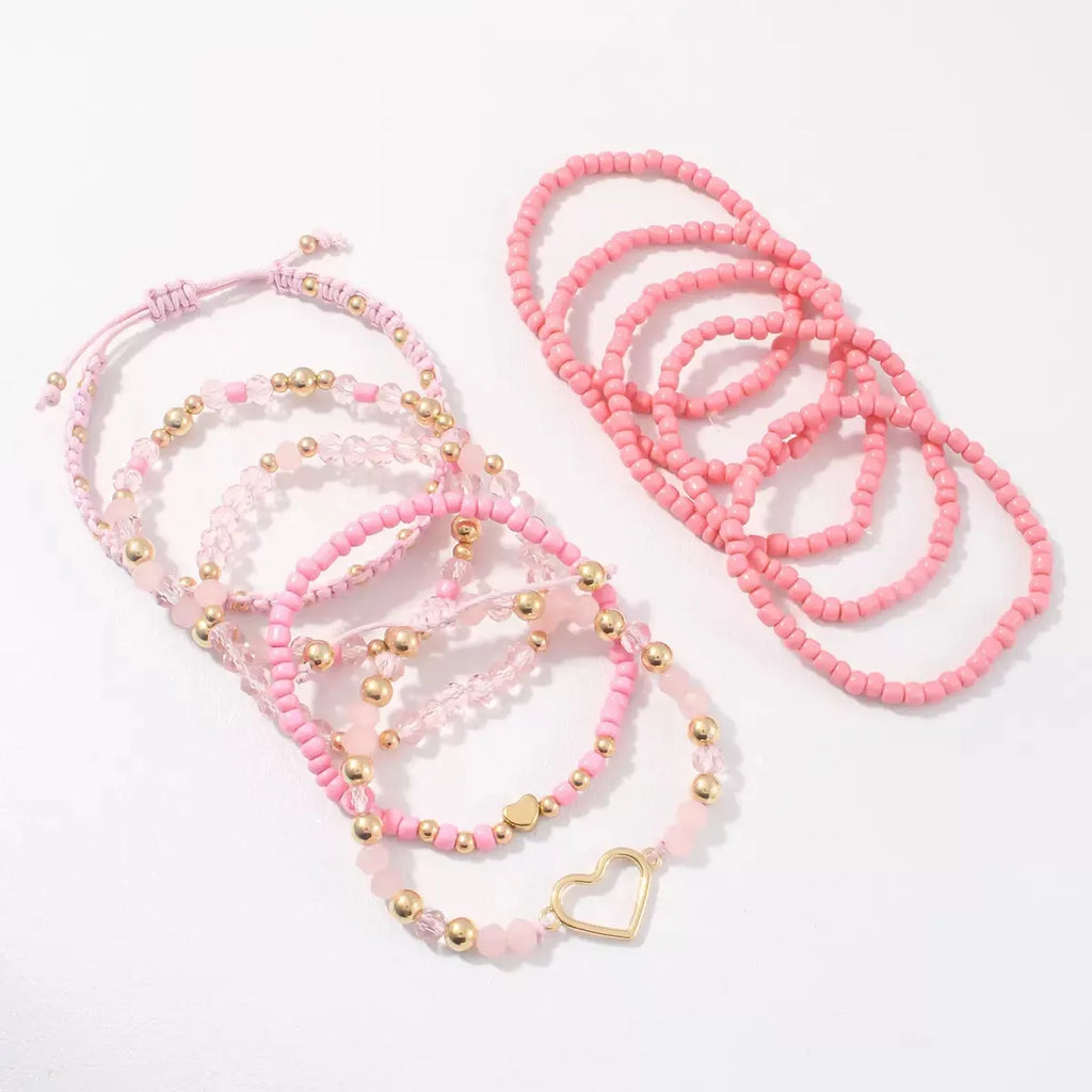 1 set of new Valentine's Day stacked rice bead love bracelet set suitable for gift giving