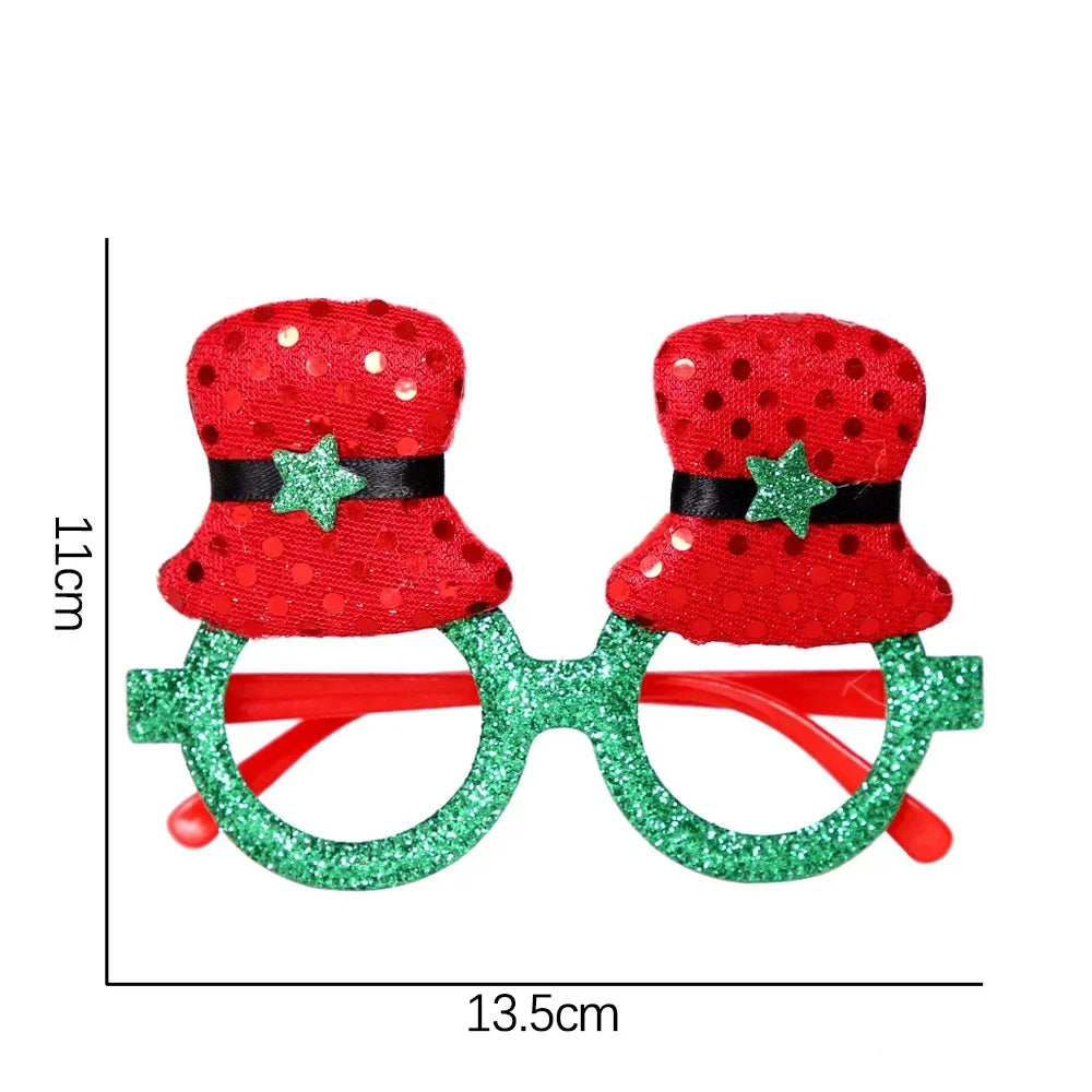 Christmas Glasses Santa Claus Xmas Tree Snowman Plastic Glasses Kid Gift Xmas Party Supplies Photo Props Christmas Decoration