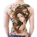 Waterproof Large Full Back Chest Tattoo Big Tattoo Stickers Fish Wolf Tiger Dragon Fairy Temporary Flash Tattoos Cool Men Women
