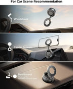 2025 Magnetic Phone Holder Magsafe Compatible Vacuum Suction Cup 360° Rotation Car Truck Mount Universal Fit Portable Foldable