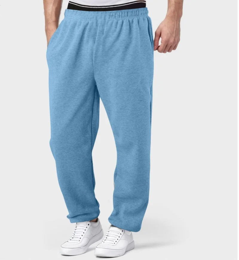 autumn winter man/woman Jogging Straight Sweatpants Street Style wide leg pants Casual Solid colors versatile Loose Men's
