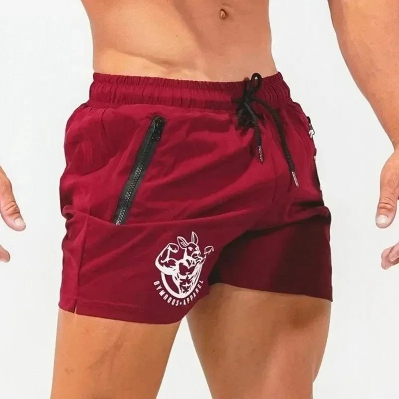 2026 Summer Fitness Training Jogging Short Pants Male Beach pants men zipper pocket Sports Shorts Men Gym Workout Running Shorts