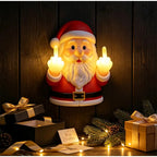 Christmas Santa Claus Glowing Wall Lamp Resin Middle Finger Design LED Night Light Porch Bedroom Decor Spooky Holiday Ornament