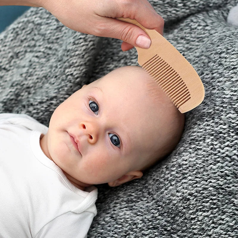 Newborn Baby Wool Baby Wooden Brush Comb Newborn Hair Brush Infant Head Massager Portable Baby Comb Hair Bath Brush Comb New