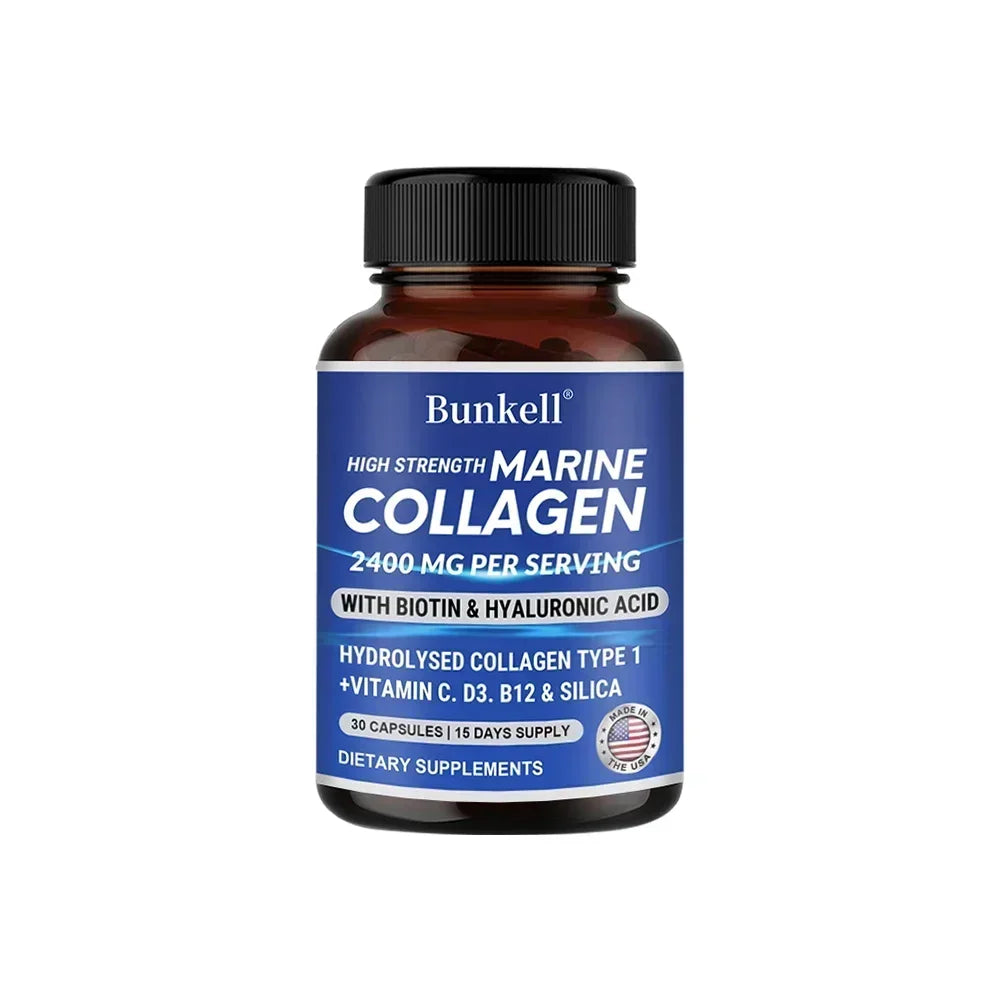 Collagen Capsules - with Biotin,Hyaluronic Acid,Support Joint Cartilage,Collagen Production and Calcium Absorption,Immune Health