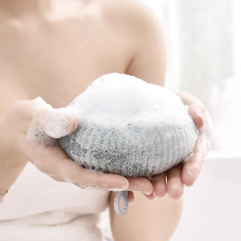 New Soft Mesh Bath Sponge Balls Nylon Cleaning Brush Shower Puff Body Cleaner Exfoliat Scrubbers Bath Ball Bathroom Accessories
