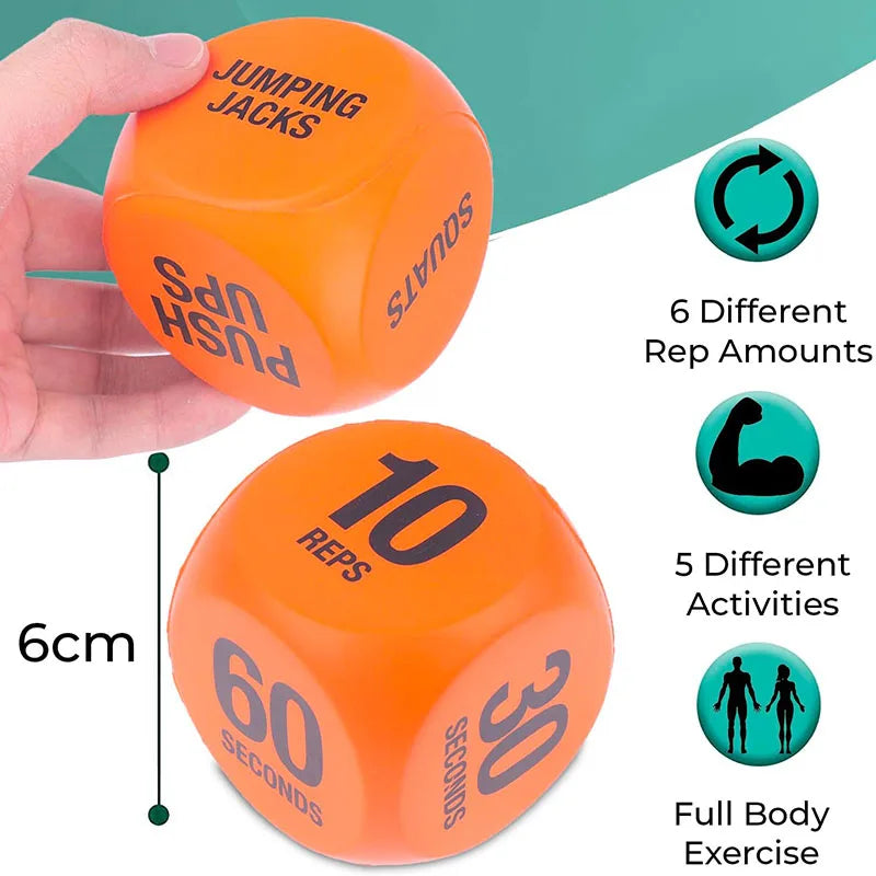 2pk Fitness Exercise Dice for Cardio HIIT Exercise Classes Fun Fitness Dice Convenient Portable Gym Accessories Whole Body