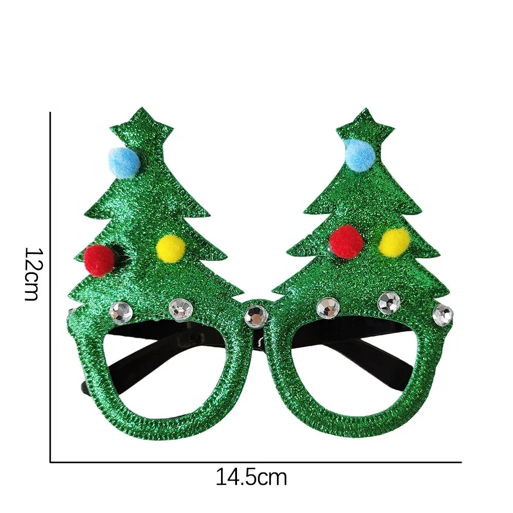 Christmas Glasses Santa Claus Xmas Tree Snowman Plastic Glasses Kid Gift Xmas Party Supplies Photo Props Christmas Decoration