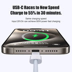 60W USB C Phone Cable For iPhone 16 15 17 Pro Max 17 Air Plus Fast Charging Type-C Charge Braided Cables USB to Type C Data Line