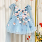 Jill Wish J535 Floral Pink Flower Girl Dress with Cap Flowers Princess Toddler Kids Wedding 1st Birthday Pageant Party Ball Gown
