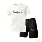 New summer fitness sportswear for men short-sleeved T-shirt and shorts two-piece set breathable and quick-drying casual wear