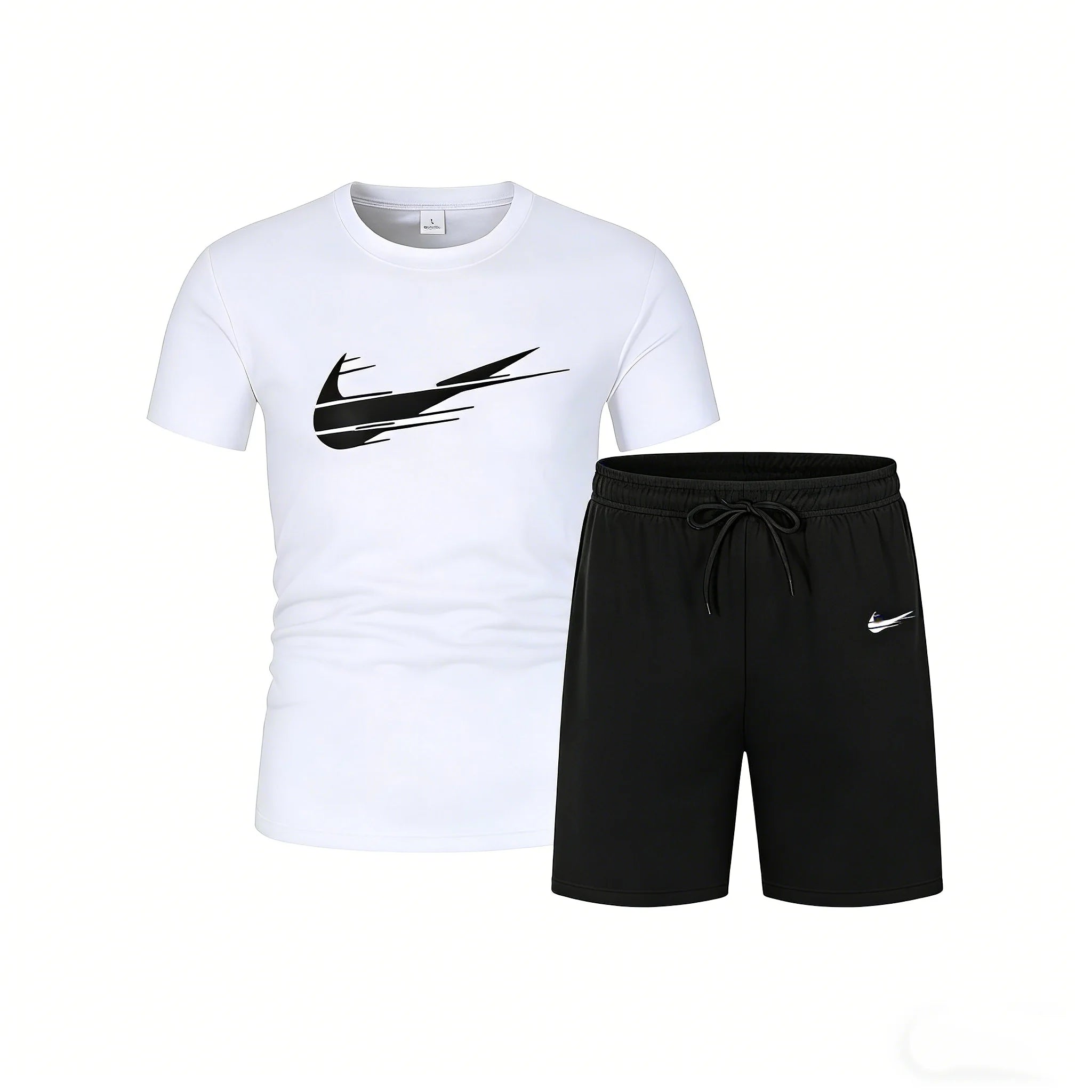 New men's two-piece set including mesh T-shirt and shorts for sports, fitness training, running and quick-drying T-shirt set