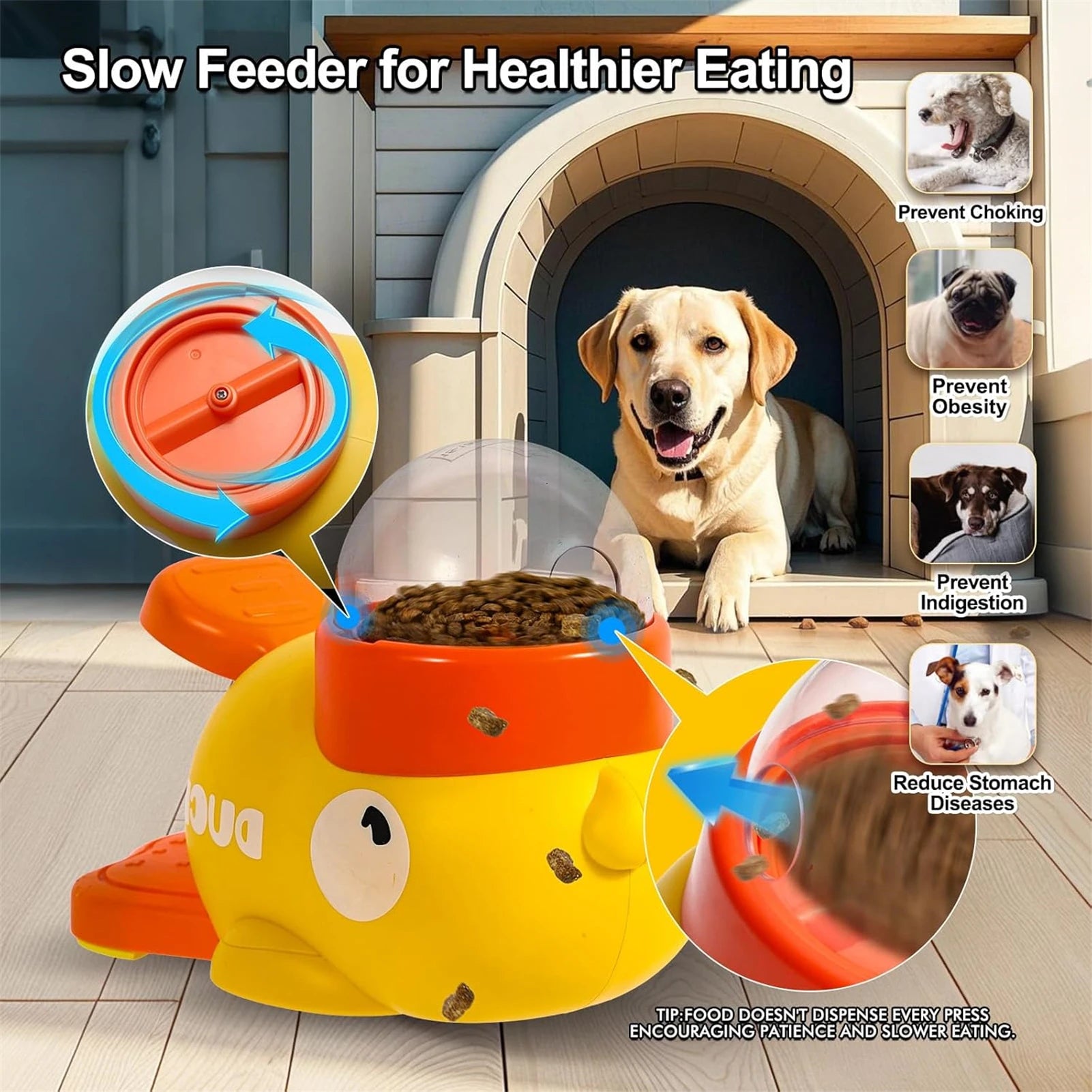 Interactive Duck Shaped Treat Toy Dog Interactive Treat Dispenser Toy for Small Medium Dogs and Cats
