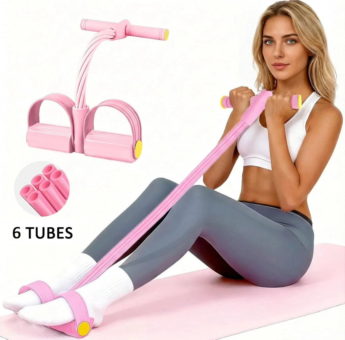 Pedal Resistance Band Tensioner Multi-Functional Household Gym Fitness Equipment Yoga Abdominal Strengthening Tension Rope