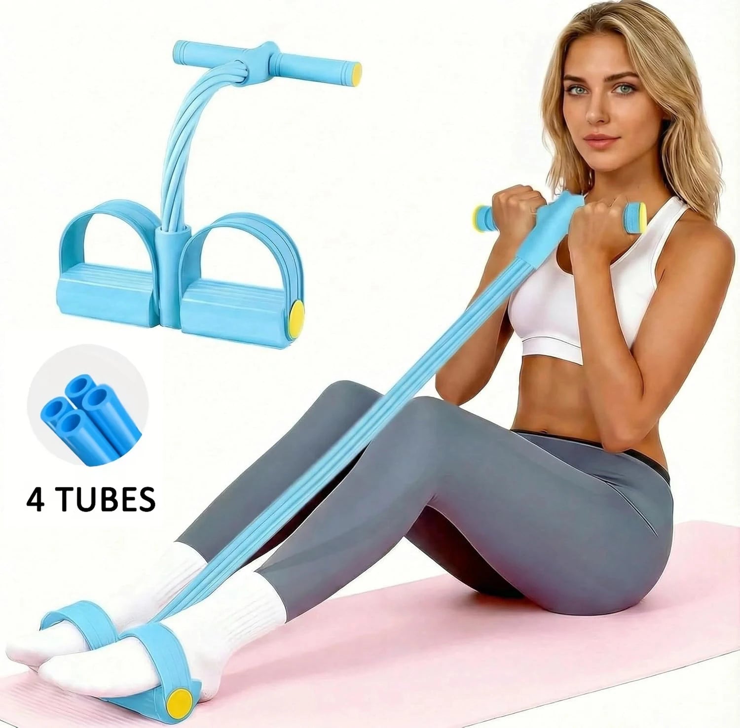 Pedal Resistance Band Tensioner Multi-Functional Household Gym Fitness Equipment Yoga Abdominal Strengthening Tension Rope