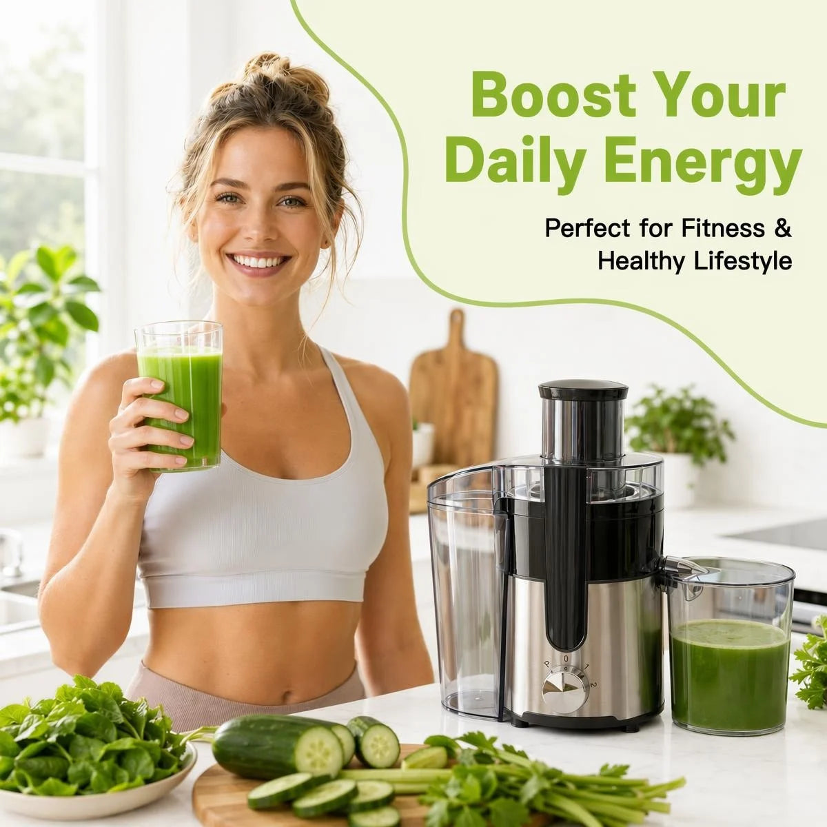 Centrifugal Juicer, 3 Inch Wide Chute 97% High Yield Juicer Machine 3 Inch LARGE FEED CHUTE: Supports Whole Fruit and Vegetable Direct Feeding Without Pre-Cutting, Cuts down Your Preparation Time Significantly. 97% HIGH JUICE