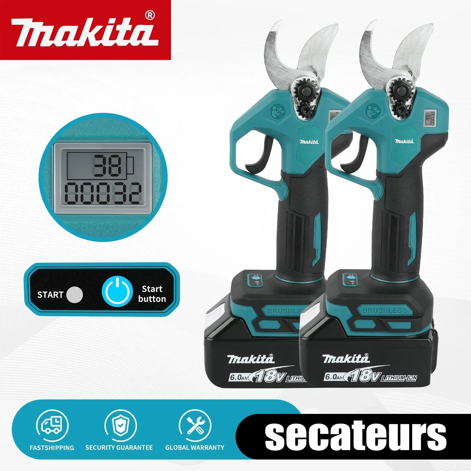 Makita MPP569 18V Brushless Cordless Pruning Shears:Perfect Tool for Easy and Accurate Fruit Tree&Branch Trimming in Gardens