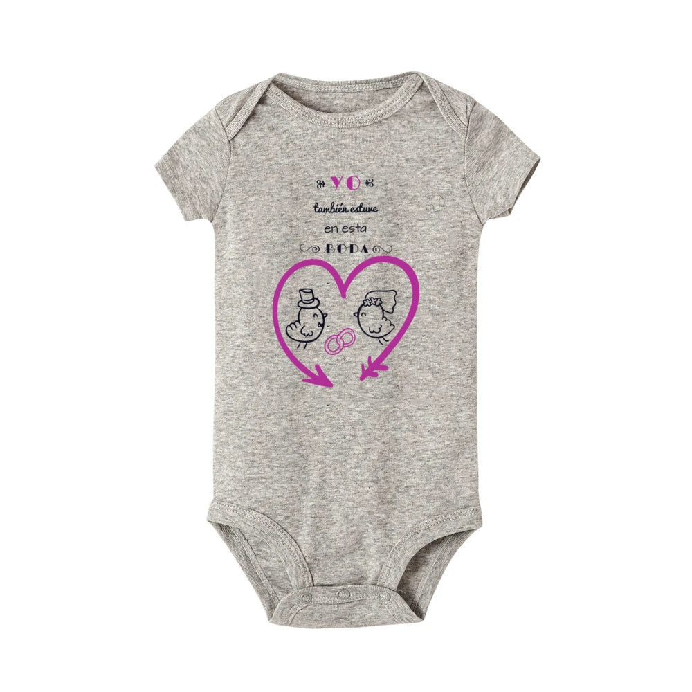 I Was Also At This Wedding Printed Baby Bodysuit Funny Infant Wedding Outfit Newborn Short Sleeve Romper Cute Toddler Jumpsuit