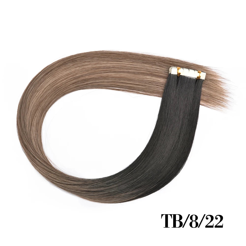 Synthetic Straight Tape In Hair Extensions 10pcs Natural Hair Extension 24inch For Women Invisible Double Sided Free Style