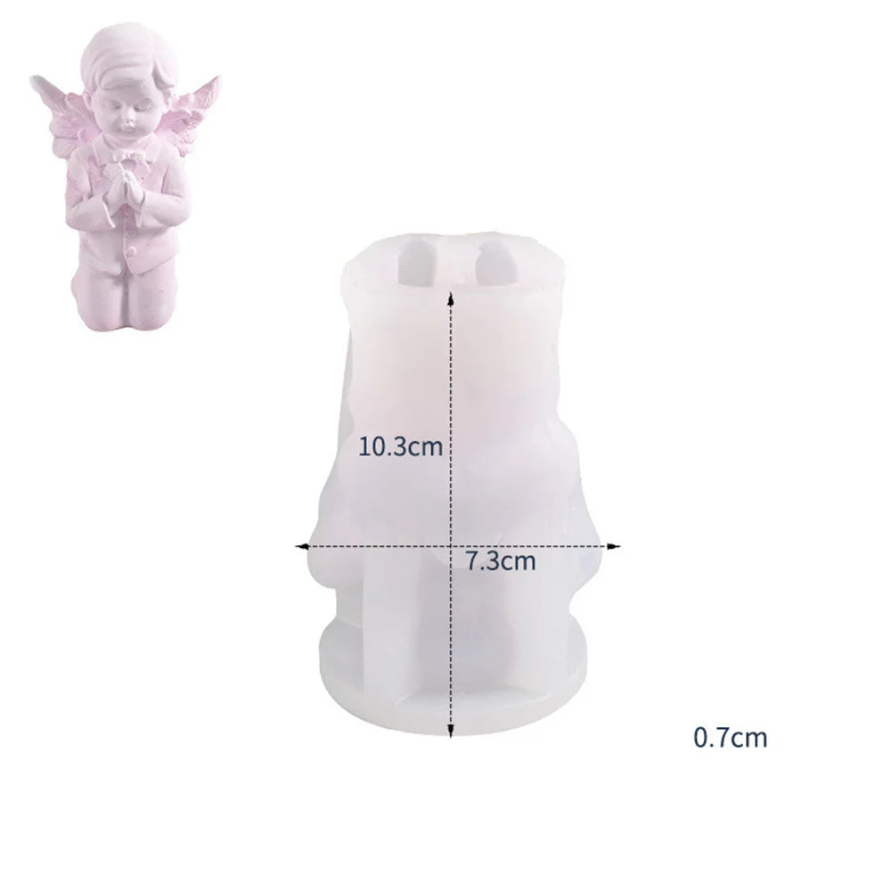 Silicone Fondant Mold 3D Prayer Angel Boy Girl DIY Soft Pottery Plaster Chocolate Jelly Cake Decor Baking Tools Resin Craft Mold